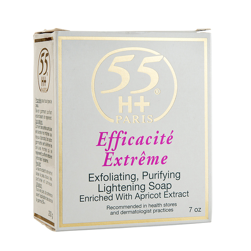 55H+ Paris ® Extrême Exfoliating, Purifying Lightening SOAP. 55H+ Paris ® Extrême Exfoliating, Purifying Lightening SOAP.