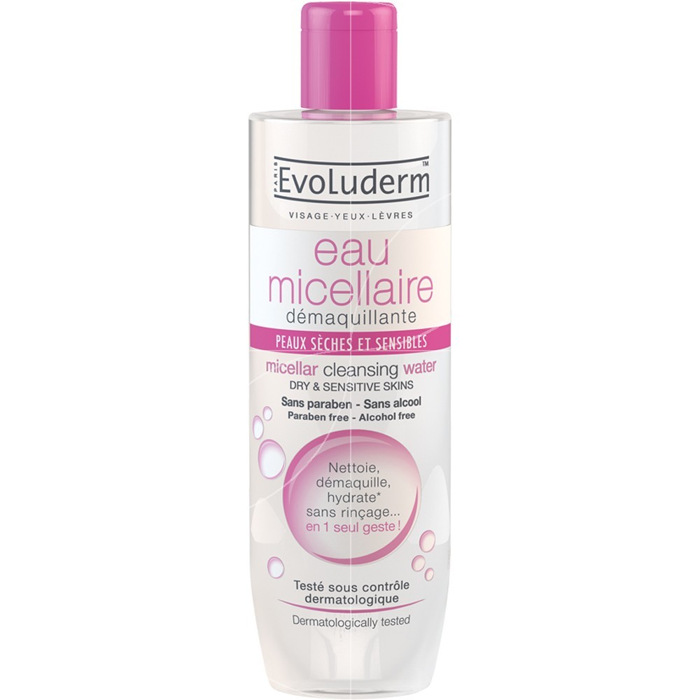 EVOLUDERM® PEAUX SÈCHES et SENSIBLES EAU MICELLAIRE.