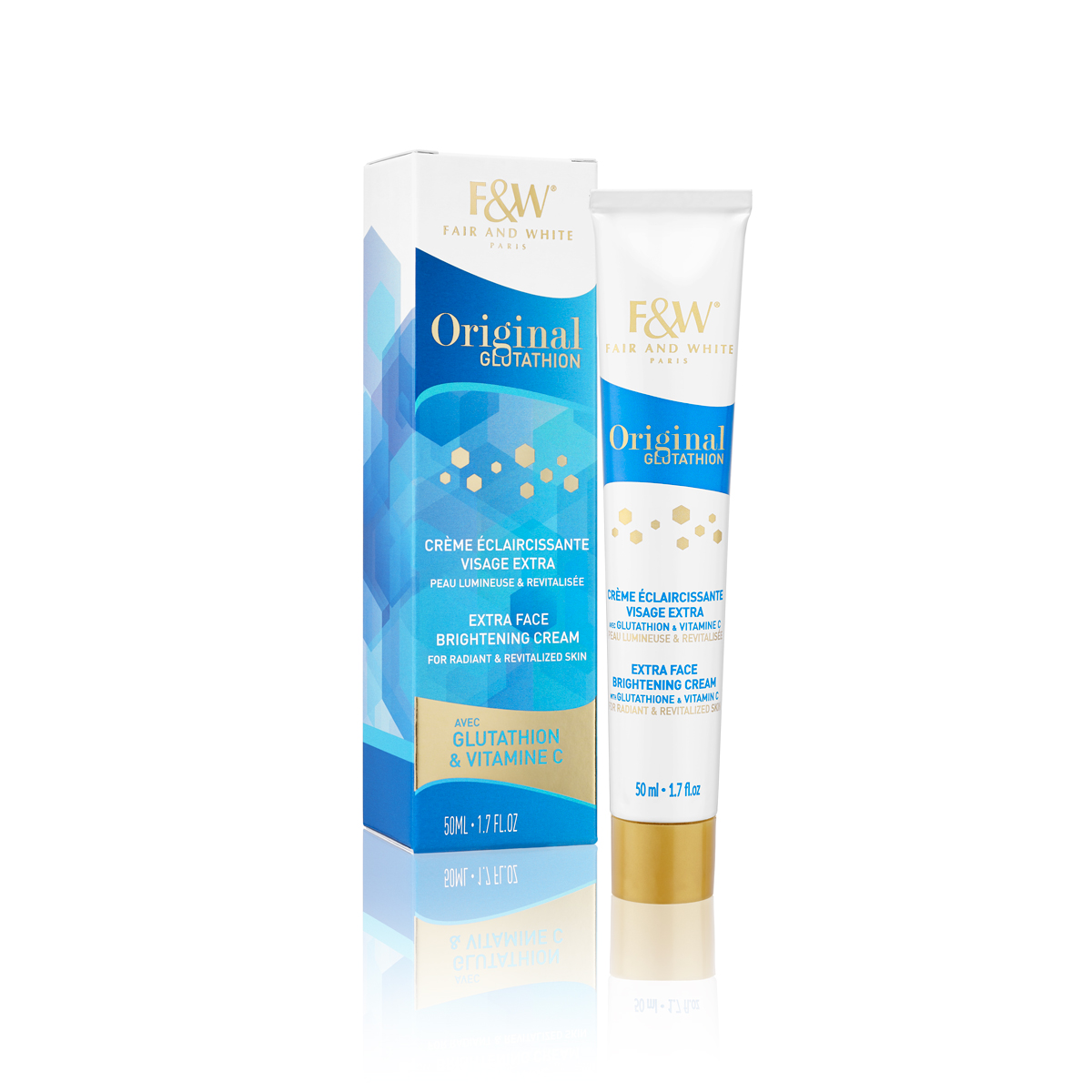 FAIR & WHITE® GLUTATHION CRÈME ÉCLAIRCISSANTE VISAGE EXTRA.