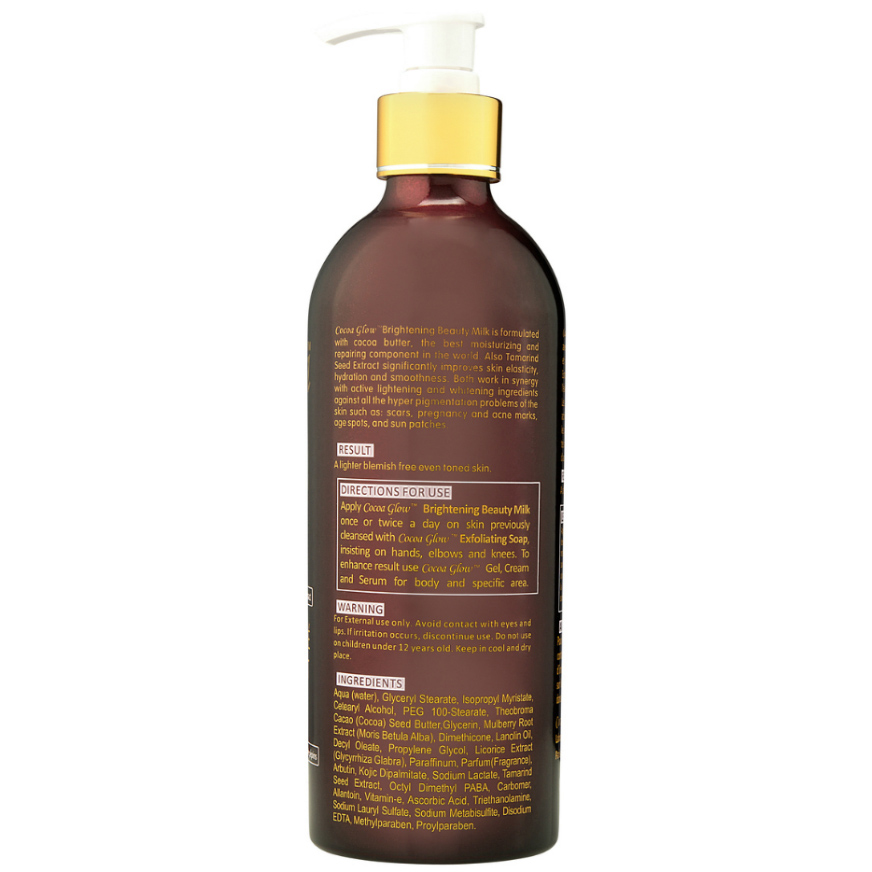 COCOA GLOW ® LAIT de Beauté Éclaircissant Suprême. COCOA GLOW ® LAIT de Beauté Éclaircissant Suprême.